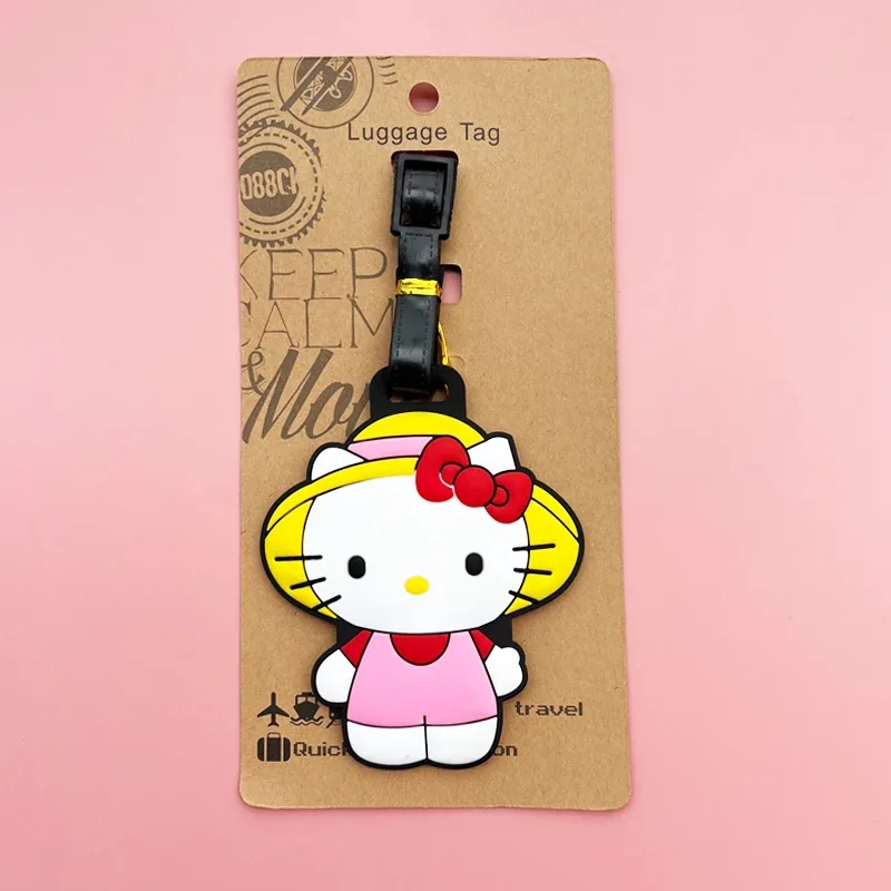 étiquette de bagage hello kitty, étiquette de bagage kuromi mignonne, valise de dessin animé, porte-adresse d'identification, bagages d'embarquement portables