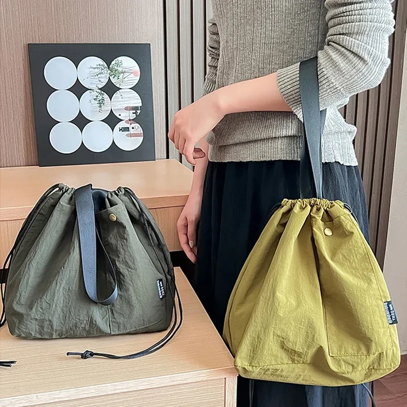 sac à bento de couleur unie, sacs à déjeuner portables, sac de rangement thermique isolé, sac fourre-tout en nylon imperméable de grande capacité, tendance de la mode