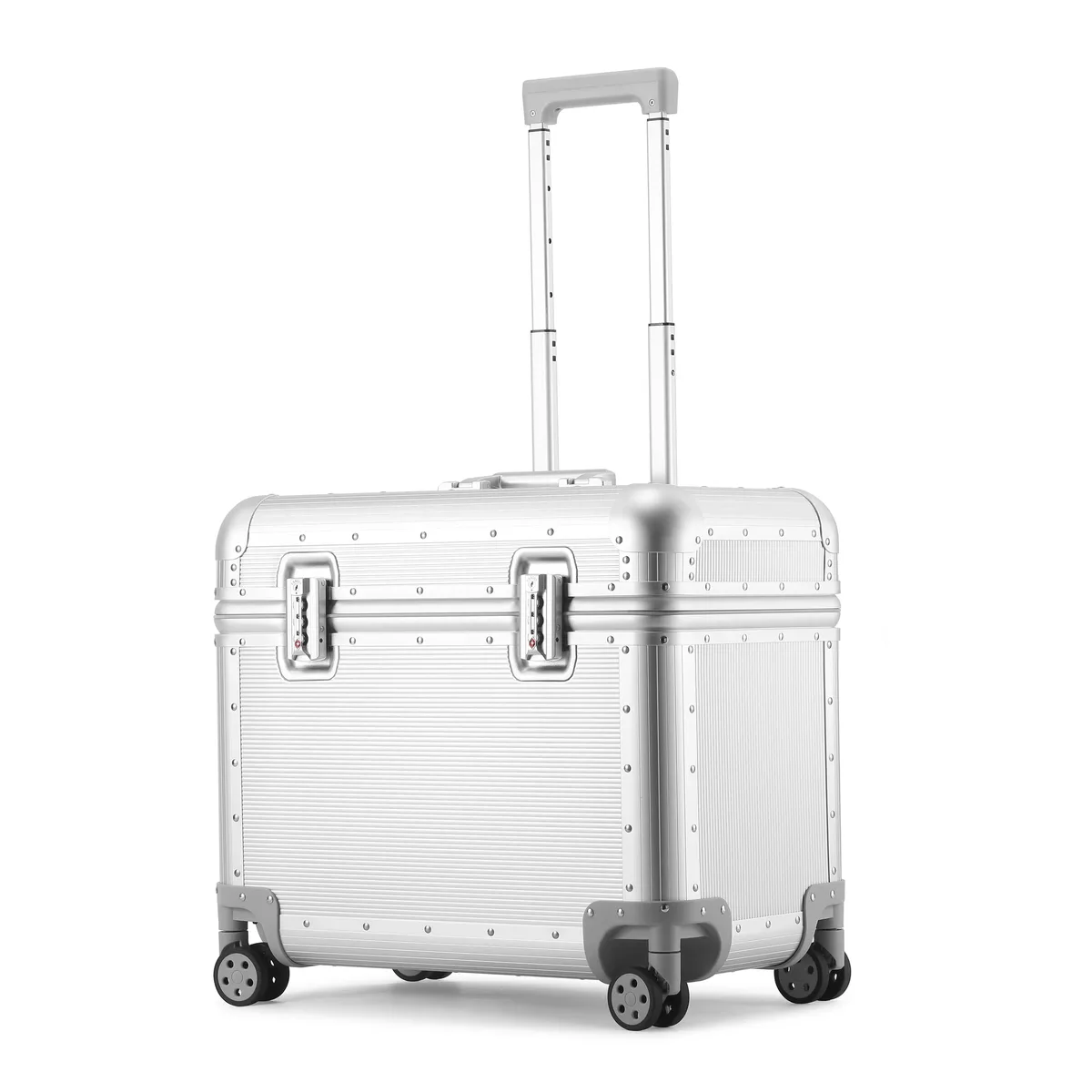 valise de pilote en polycarbonate à cadre en aluminium avec serrure tsa, étui pour équipement photographique, 4 roues pivotantes, bagage cabine.