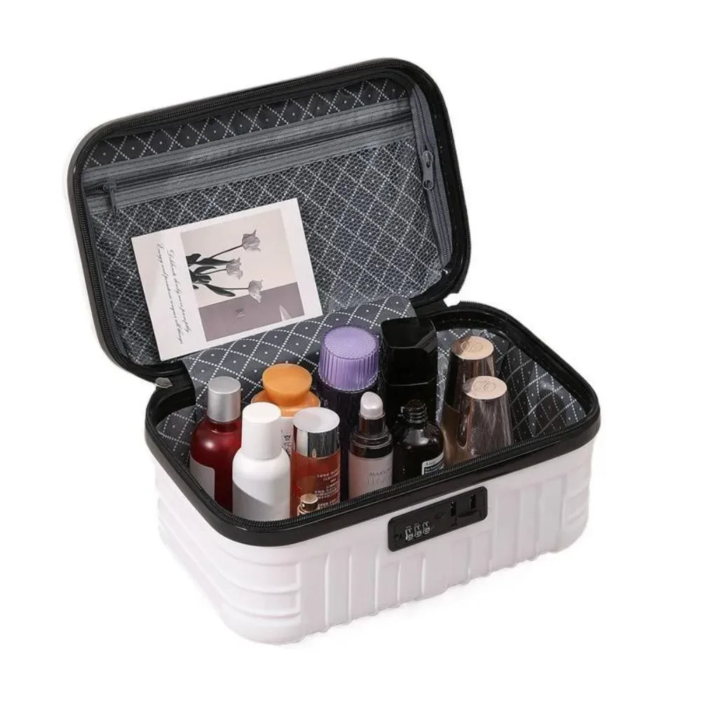 trousse de toilette portable 17 pouces, mini-valise élégante, sac de rangement durable et étanche pour cosmétiques, sac à main pour femme