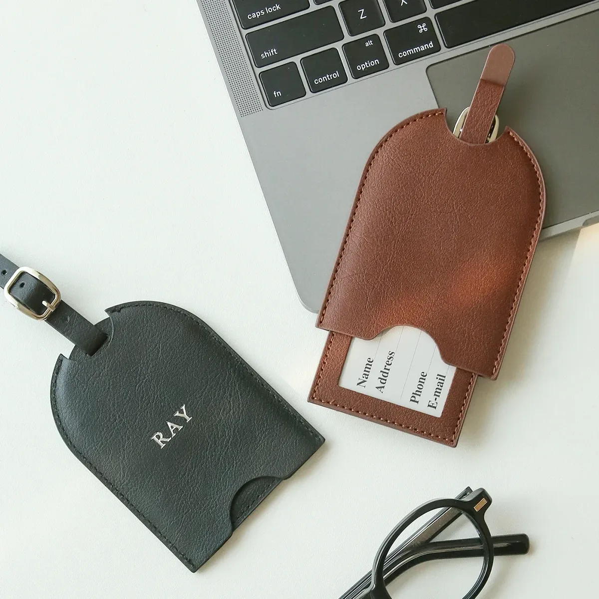 Étiquette de bagage personnalisée avec nom, étiquettes de bagage personnalisées avec carte nominative confidentielle, estampage à chaud personnalisé pour sacs de voyage et sacs à dos