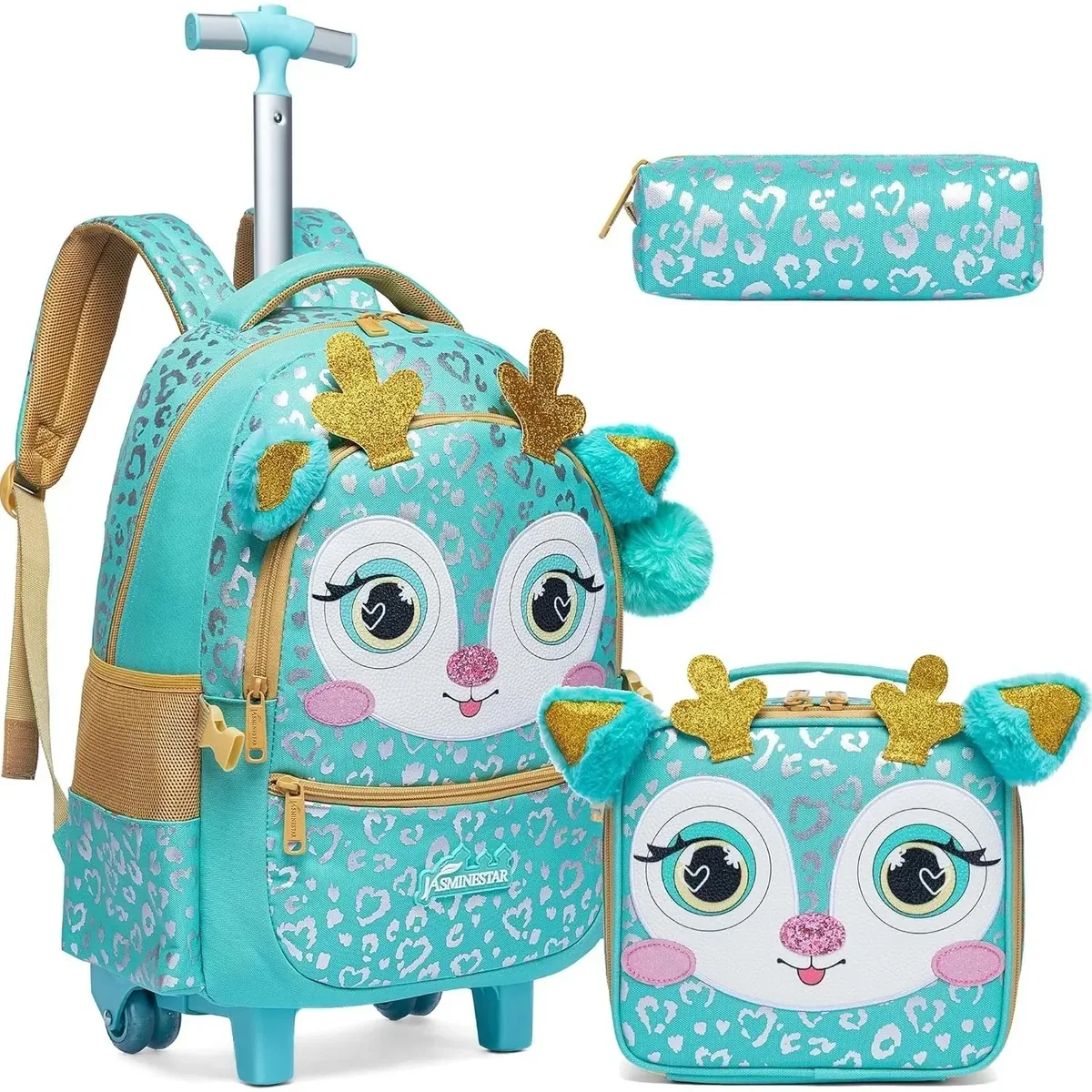 sac à dos à roulettes pour filles, ensemble de sacs d'école à roulettes, valise de voyage pour élèves du prima