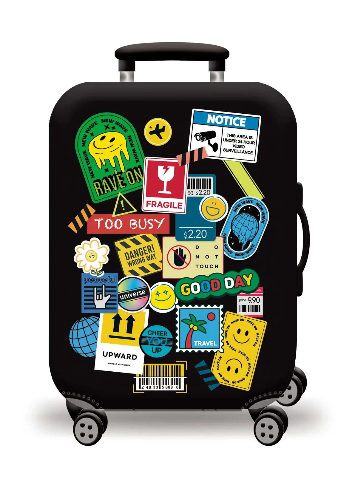 housse de protection pour bagages en tissu extensible, étui anti-poussière pour bagages, adapté à la valise de 18 à 32 pouces, organisateur de voyage