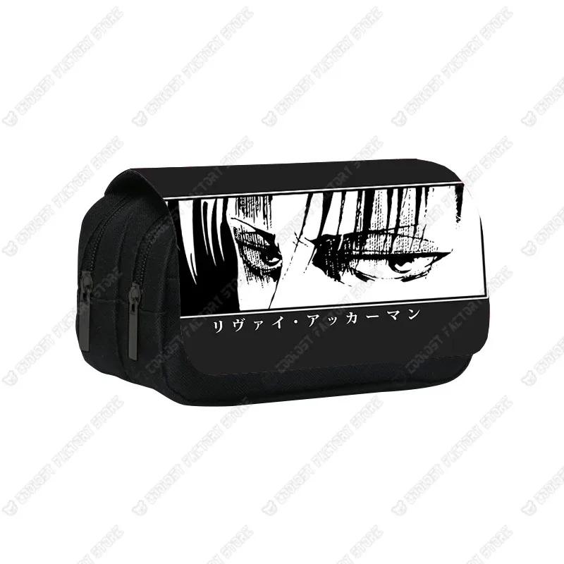 trousse à cosmétiques shingeki no kyojin, sac à stylos, levi eren, boîte à crayons, porte-brosse, étuis scolaires, anime attack on titan