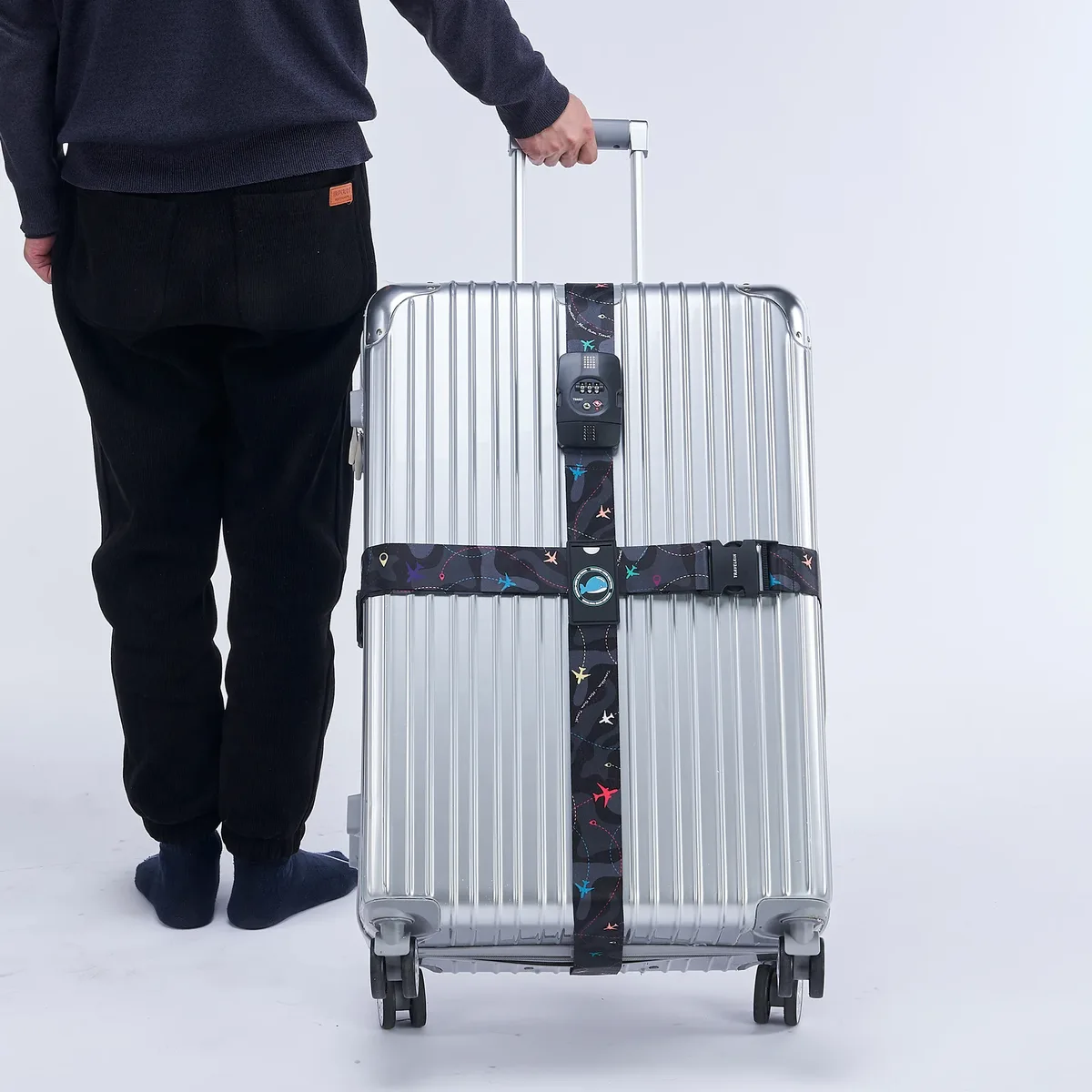 tsa blolock-sangles de bagages réglables, emballage environnemental, peintures à l'étranger, sangles de reliure pour valise de 20 à 32 pouces