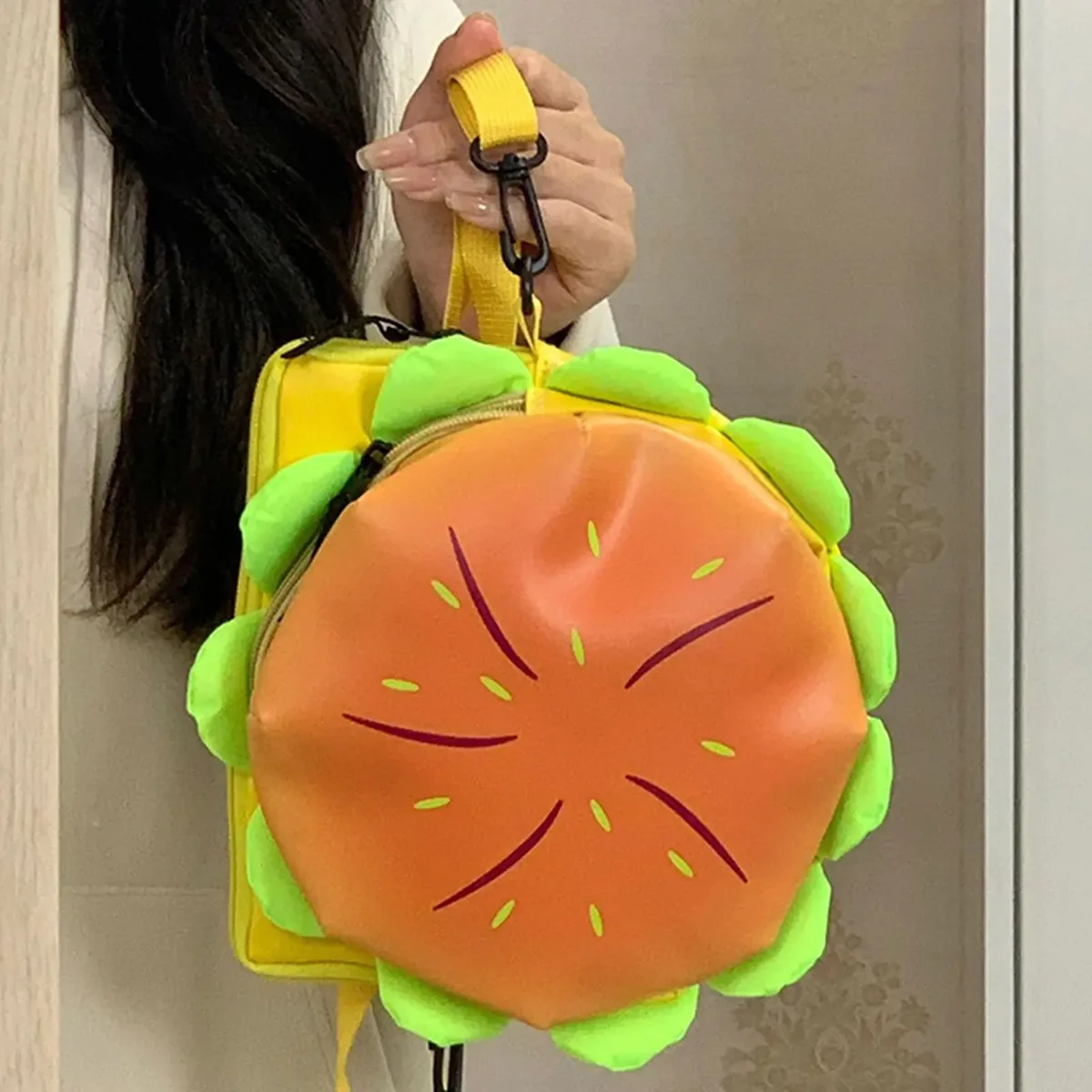 dessin animé hamburger sac à dos décontracté cheeseburger sac à dos grande capacité mode cartable sac de messager pour les voyages en plein air