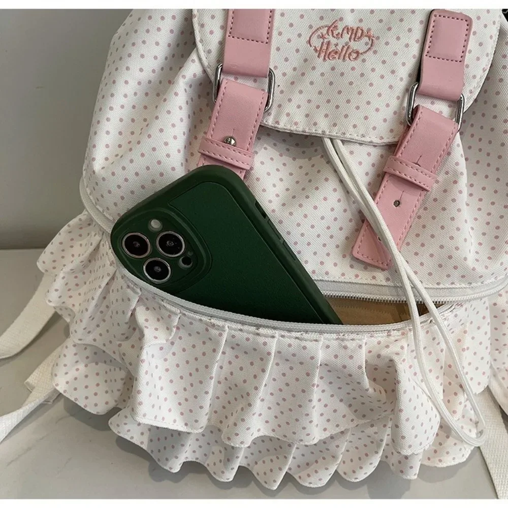 sac à dos créatif à pois, grande capacité, multifonctionnel, sac d'école, sac à bandoulière décontracté, sac de voyage