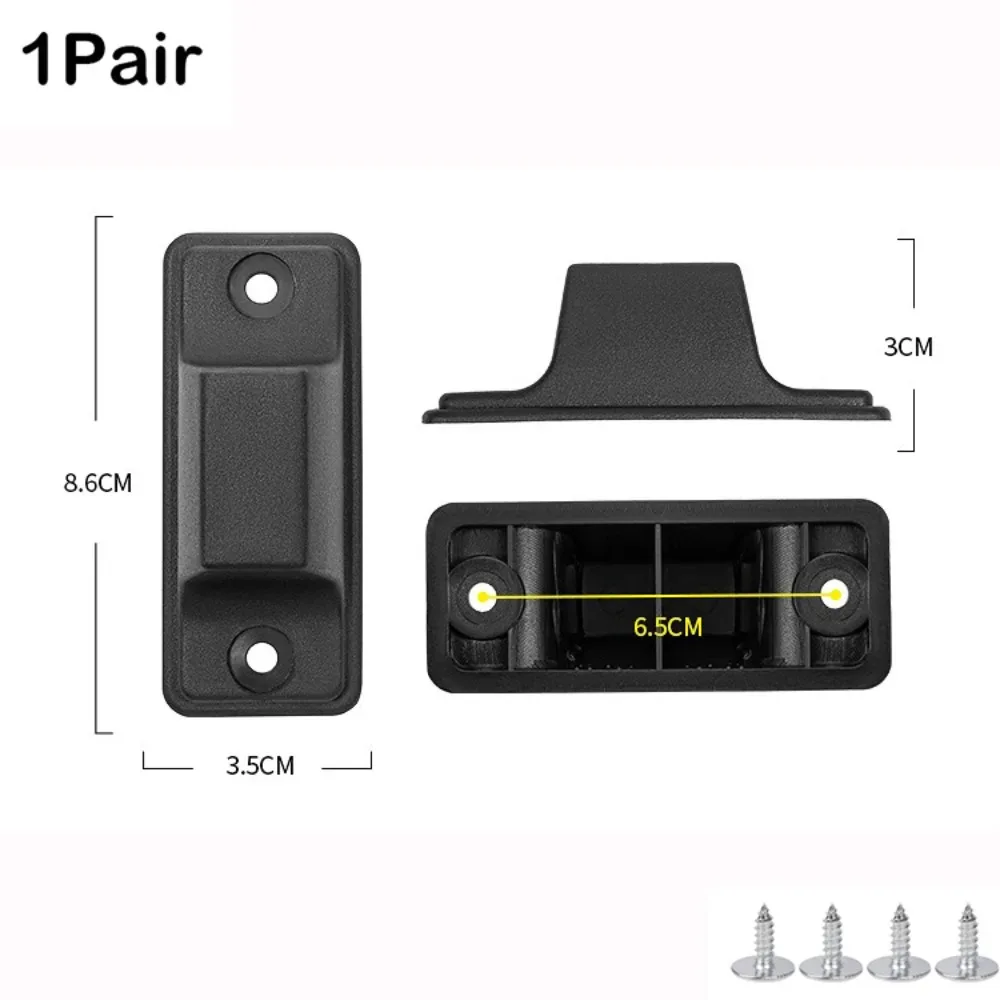 patins de protection en plastique noirs pour bagages avec vis – supports de fond de valise universels