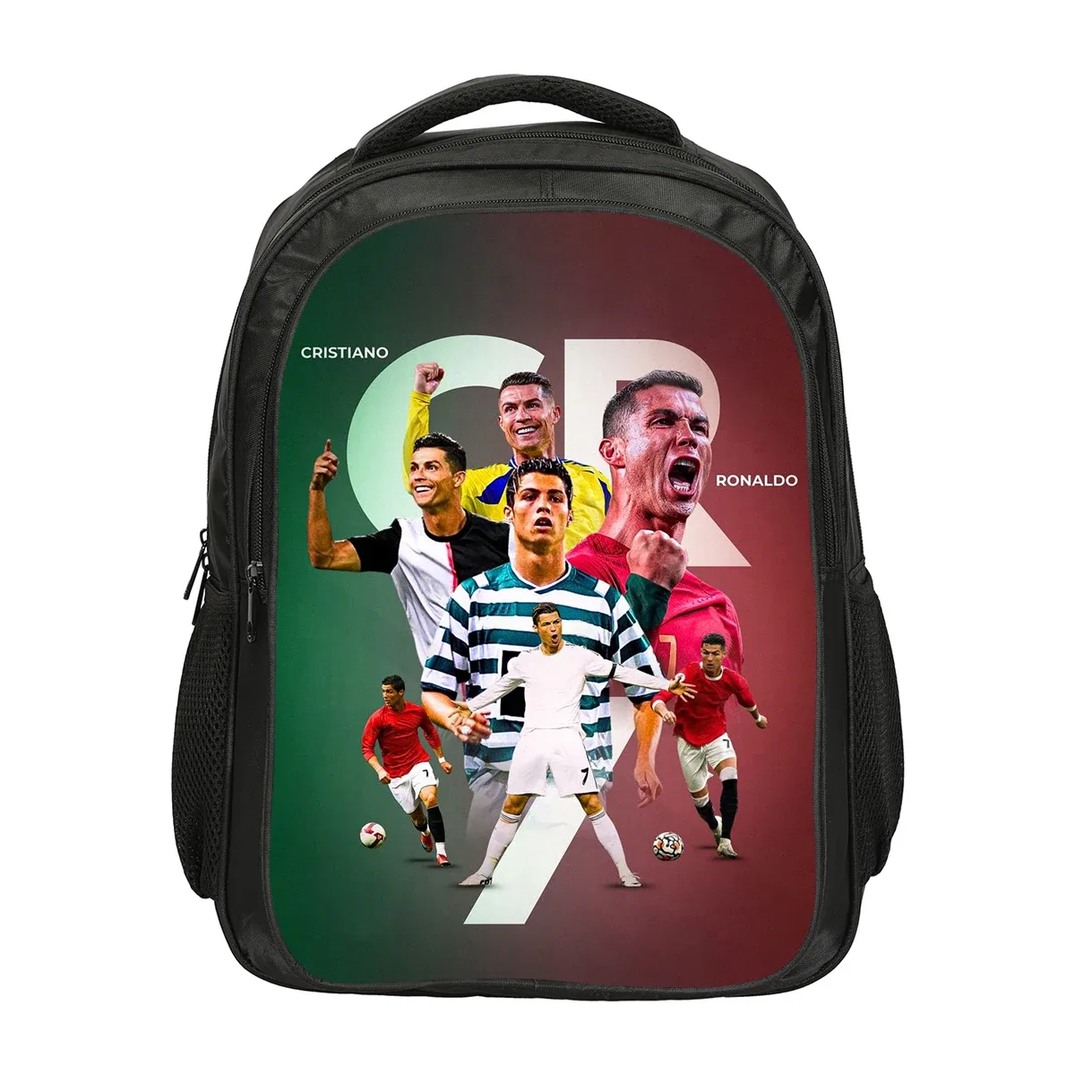 sac à dos double couche ronaldo cr football star, sacs d'école, sac à dos de sport, sac à dos de voyage de grande capacité