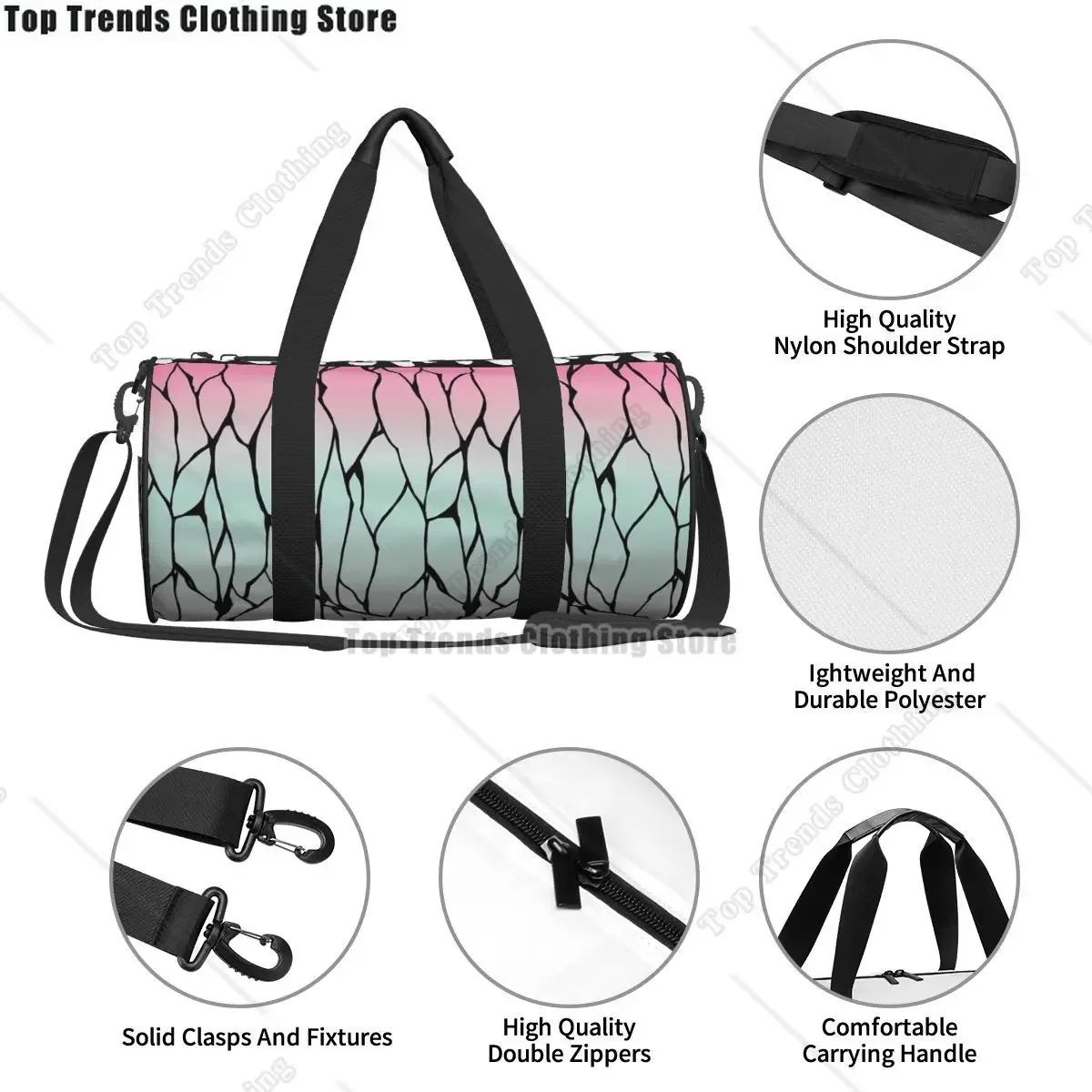anime kamado tanjirou sac de sport drôle week-end sacs de sport grand modèle de natation sac à main drôle sac de fitness pour hommes femmes