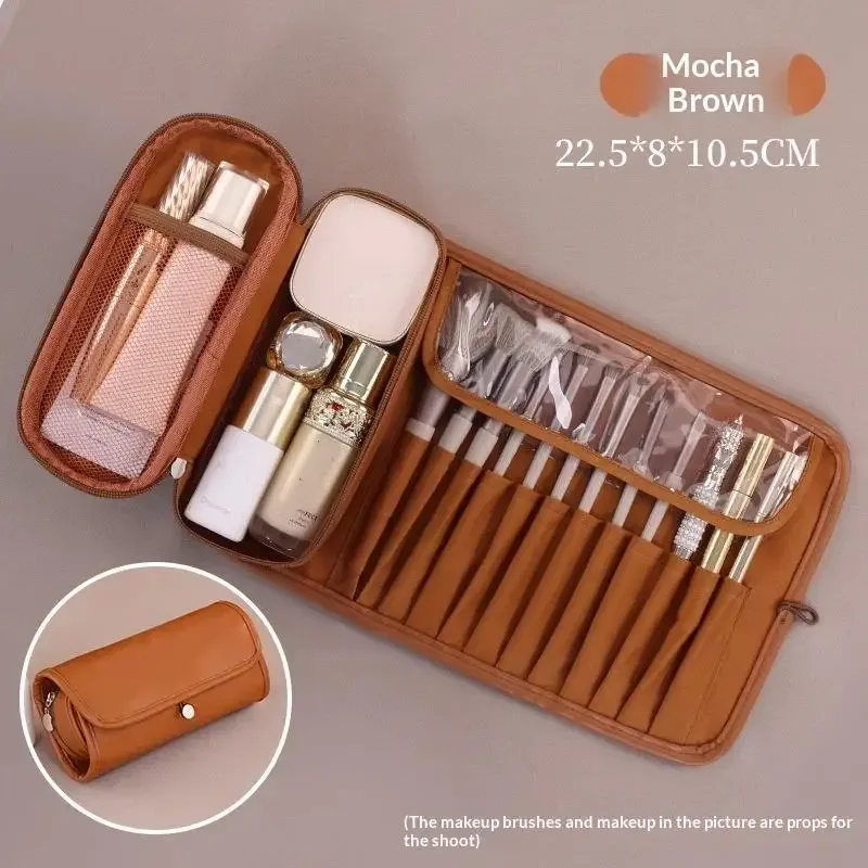【av3】【y3s】sac de maquillage de grande capacité, sac de voyage pour pinceaux de maquillage pour femmes, sac de rangement de maquillage pliable et portable à la mode