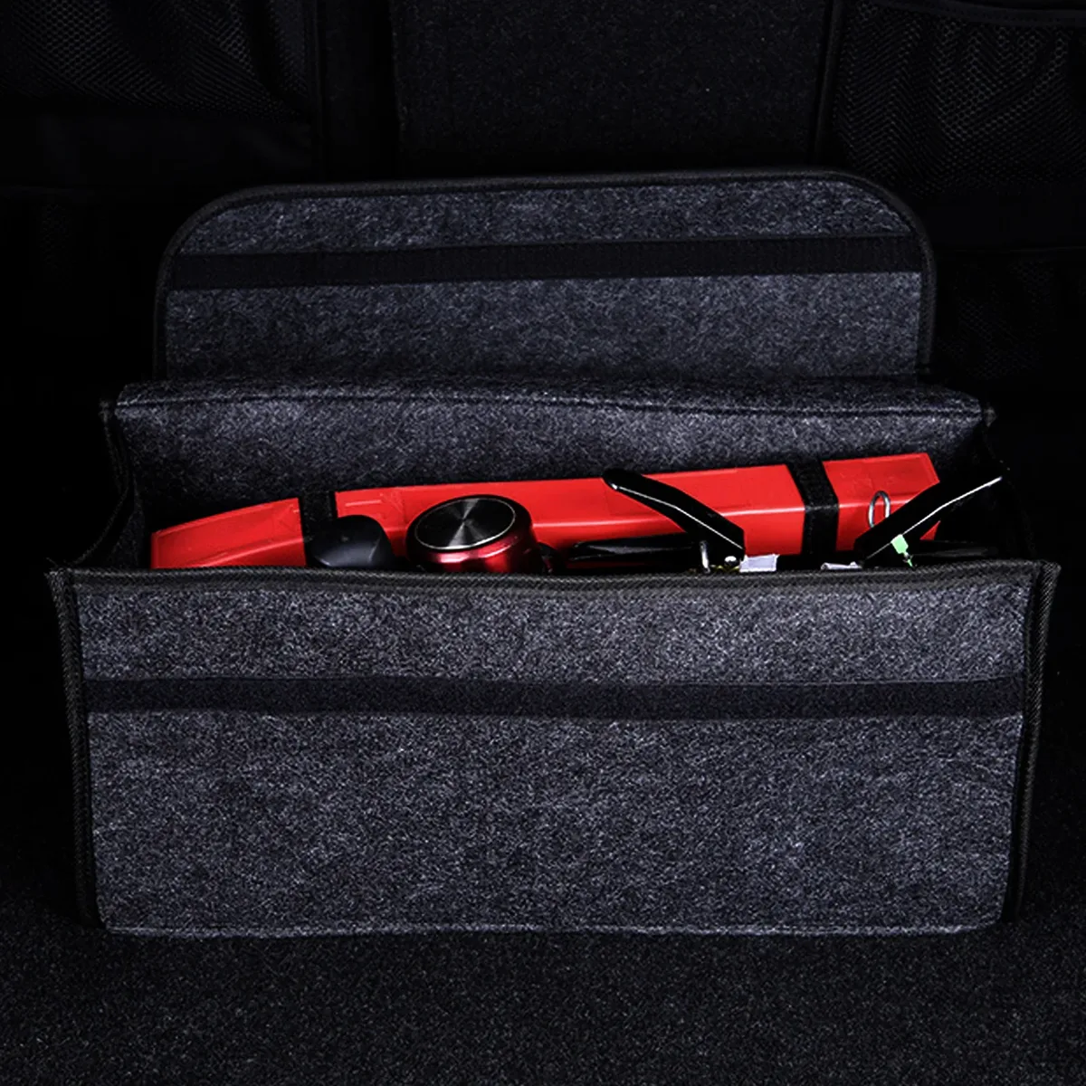 sac de rangement antidérapant pour coffre de voiture, grande boîte en feutre, accessoire