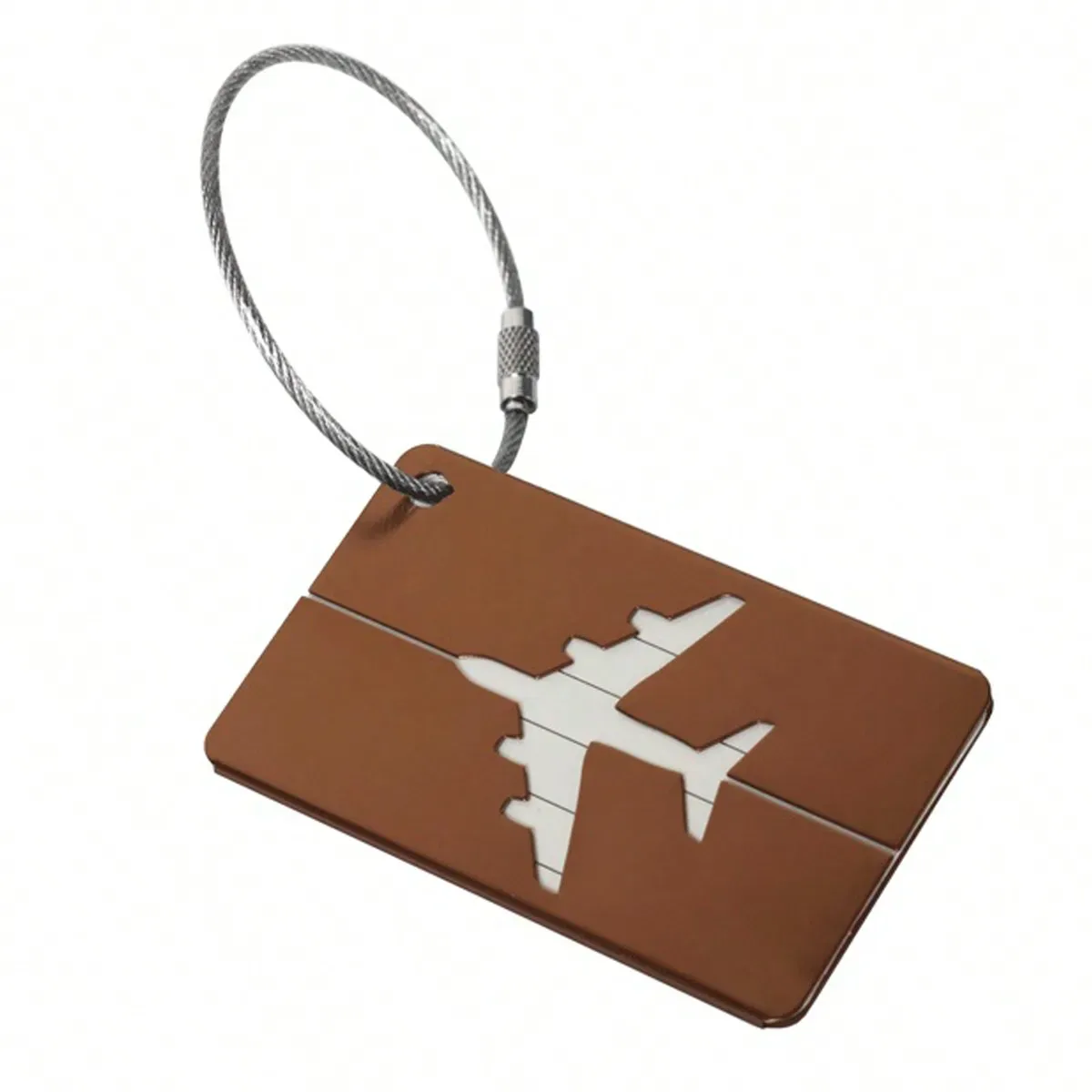 étiquette à bagages plate en alliage d'aluminium, étiquette créative avec nom et carte d'identité, accessoires de voyage pour adultes