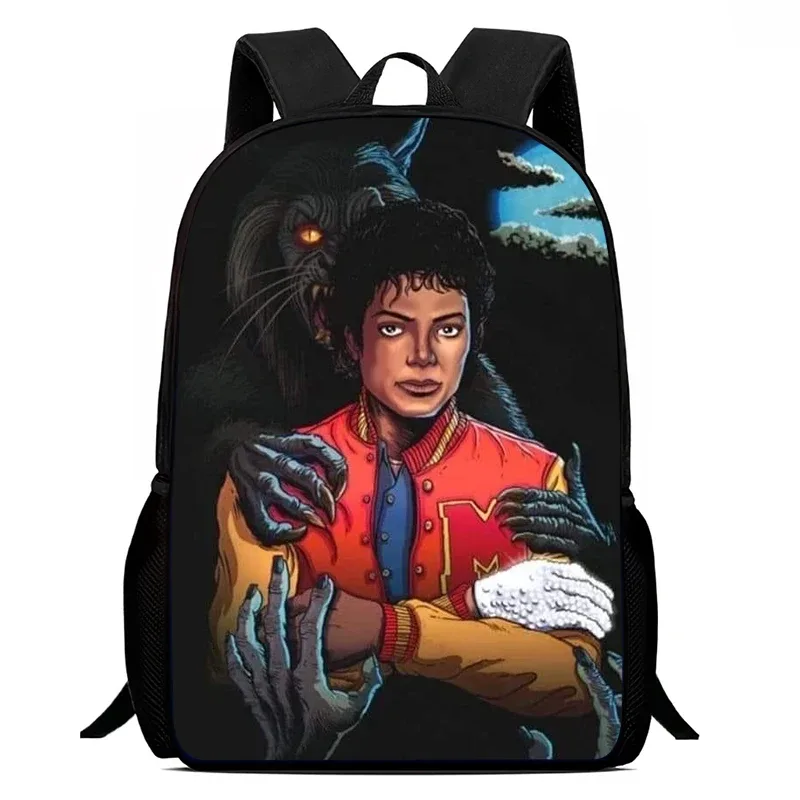 sac à dos imprimé michael jackson de haute qualité, sac de 15 pouces, grands sacs à dos pour ordinateur portable, cartable léger pour garçons et filles, étudiants