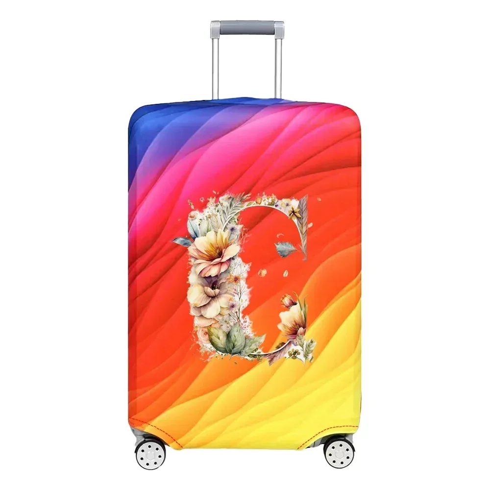 housse de protection extensible pour valise, série florale et lettres, pour valises de 18 à 32 pouces, organisateur de voyage