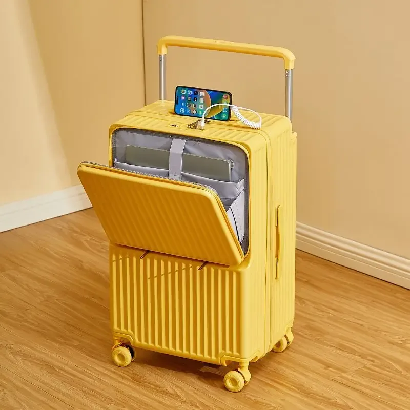 nouveau bagage à biellette large ouverture avant sac pour ordinateur portable valises de voyage multifonctions sac de cabine de 20 pouces boîtier de chariot de grande taille