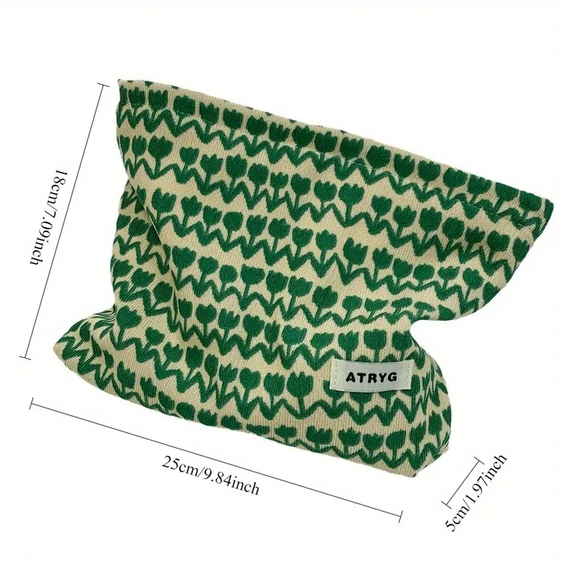 sac à cosmétiques floral 1 pièce, organisateur de maquillage de voyage de grande capacité avec motif de feuilles exotiques, cadeau pliable pour festival d'anniversaire