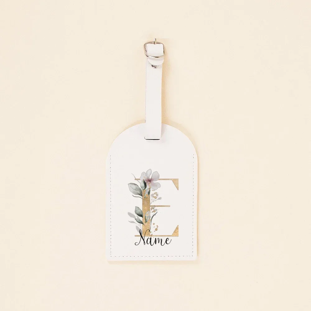 étiquette de bagage en cuir pu personnalisée initiale avec nom étiquette d'identification de valise étiquettes de sac à bagages accessoire de voyage cadeaux de mariage
