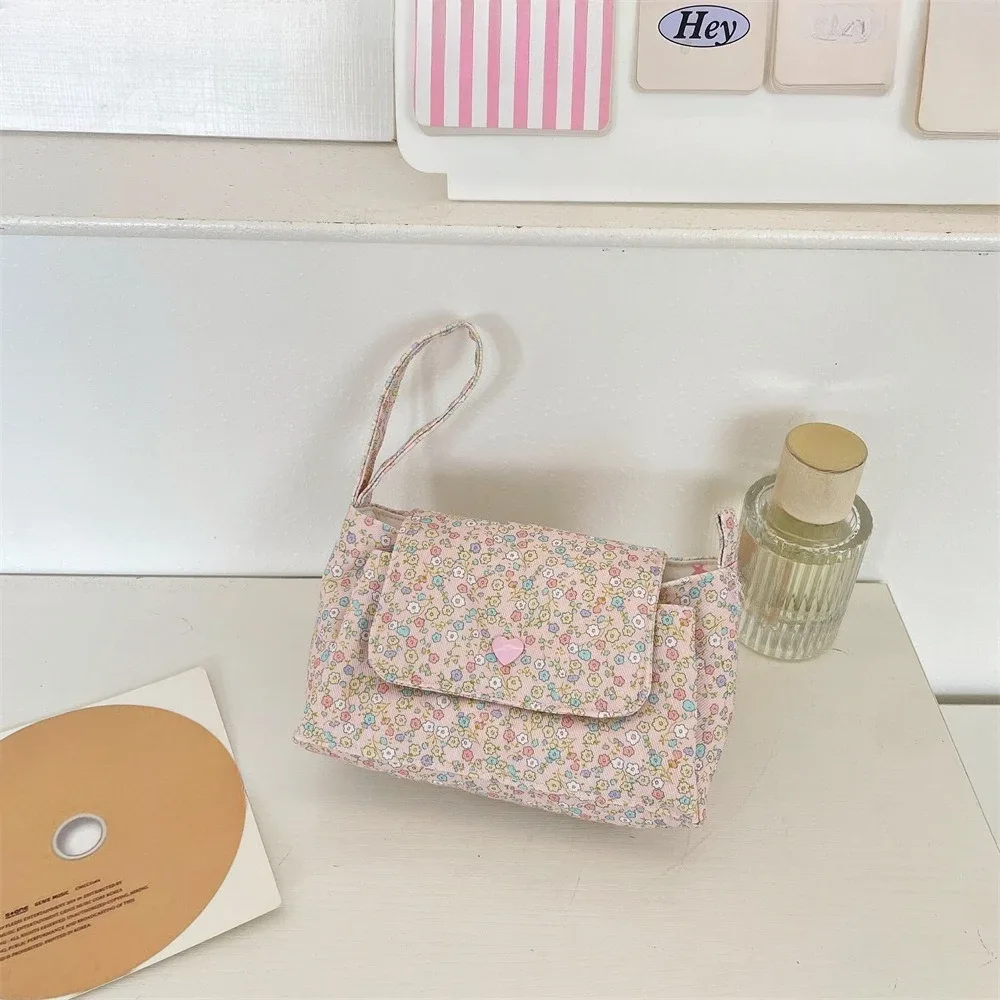 sac de toilette en toile multi-poches pour femmes, sacs de rangement de voyage, sacs à maquillage mignons à fleurs, organisateur de cosmétiques multi-couches