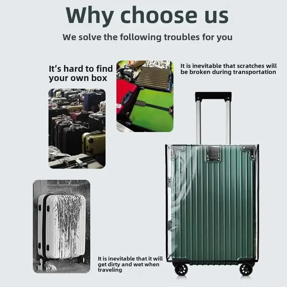 housse de protection pour bagages de voyage, 18-30 pouces, transparente, en pvc, anti-poussière, étanche, pour valise