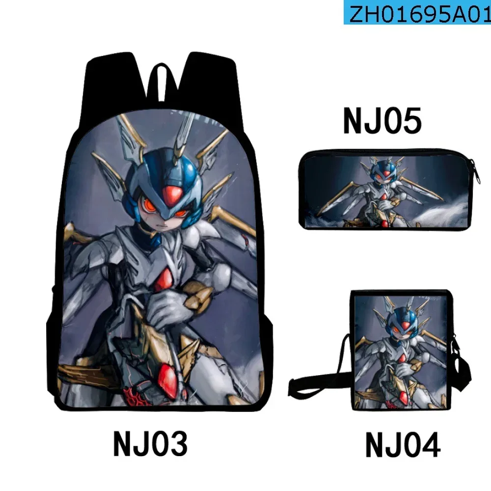 mode nouveauté cool rockman impression 3d 3 pièces/ensemble sacs d'école pour élèves sac à dos pour ordinateur portable sac à dos sac à bandoulière incliné trousse à crayons
