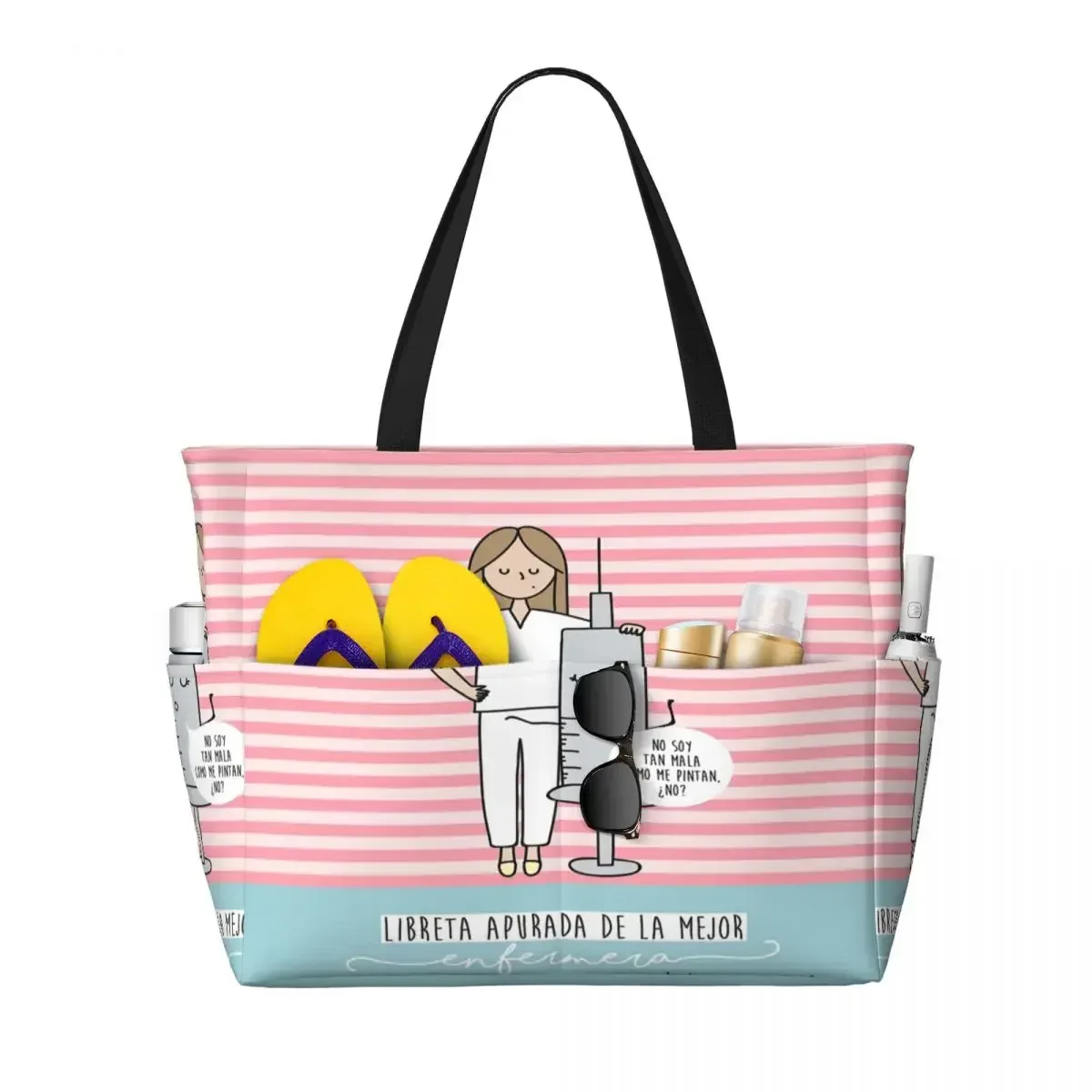 sac fourre-tout de voyage médical personnalisé enfermera en apuros pour femmes, sacs d'épicerie à bandoulière de grande capacité