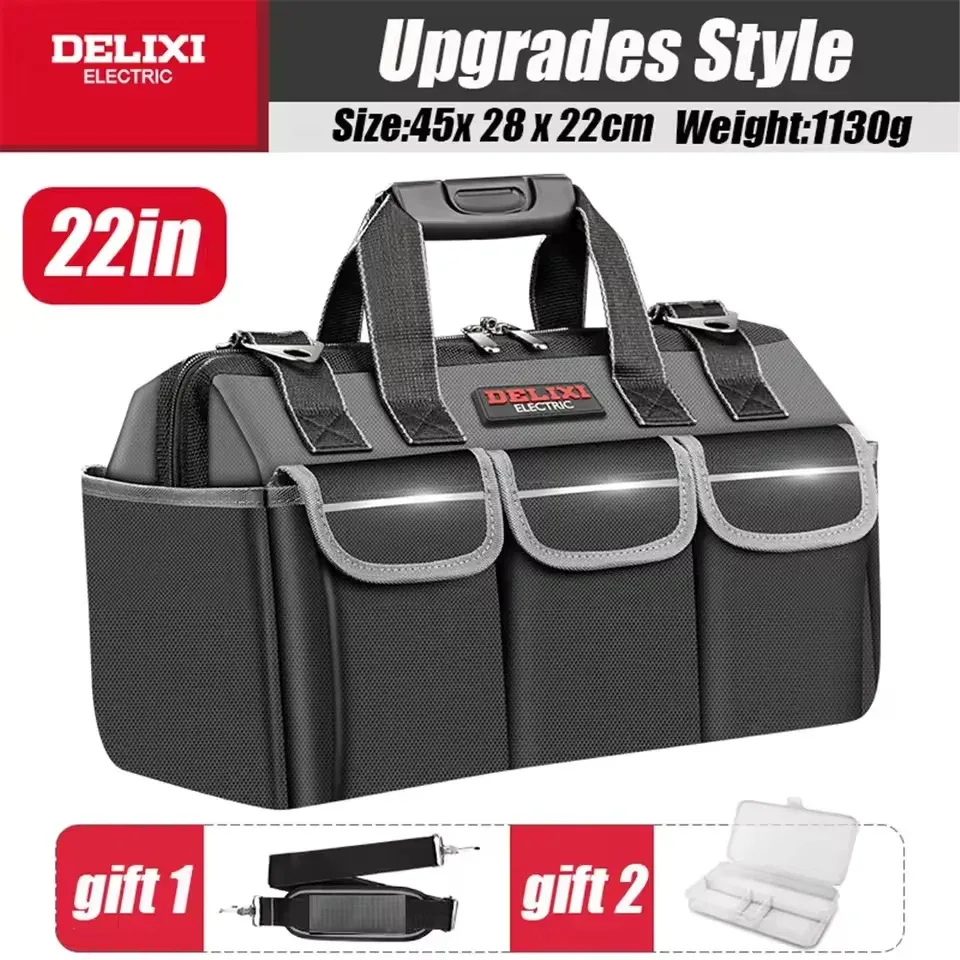 sac à outils robuste, boîte à outils portable à 14 poches, organisateur de rangement, organisation de boîte à outils avec bandoulière réglable