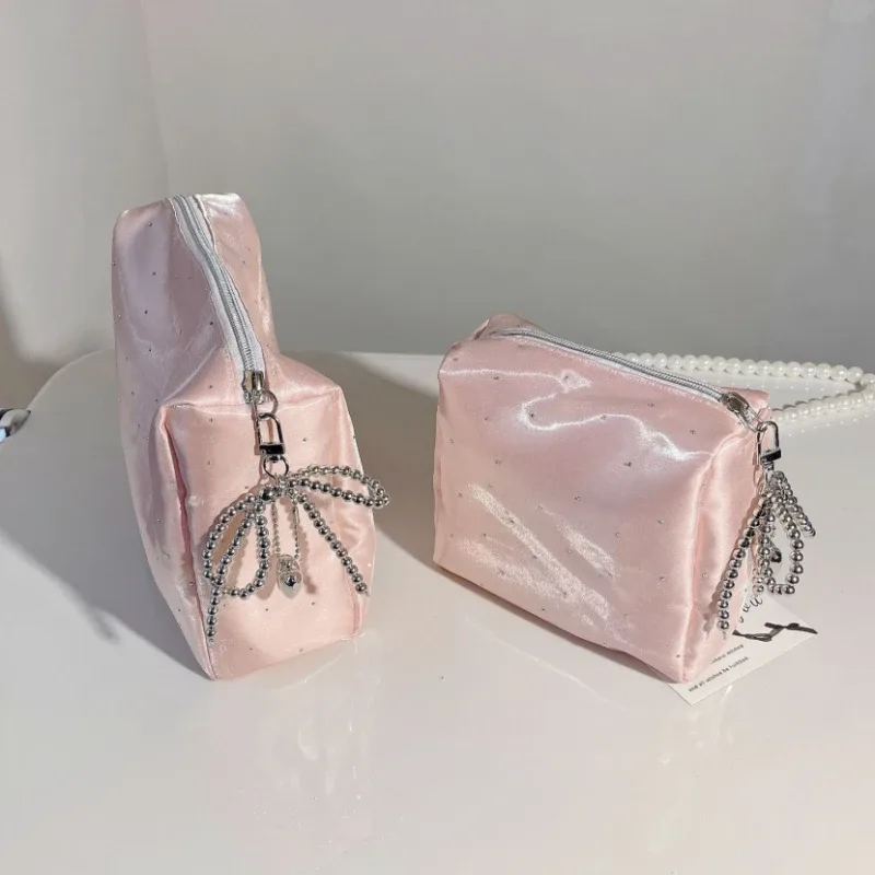 organisateur de cosmétiques de voyage pour femmes, petite trousse de maquillage, pochette carrée à fermeture éclair, sac à main à la mode