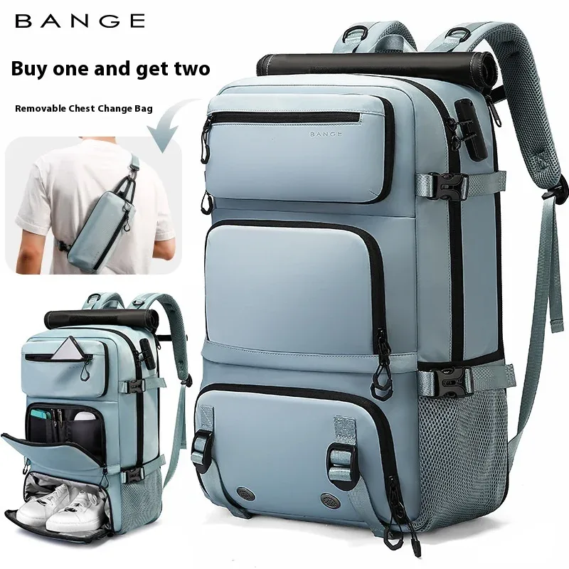 bange-sac à dos extensible pour homme, imperméable, pour ordinateur portable, grande capacité, randonnée, voyage, 17.3 pouces
