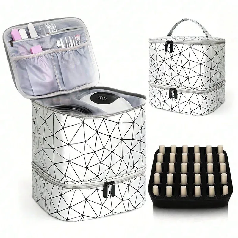 sac de maquillage transfrontalier de grande capacité, sensation haut de gamme, sac portable en pvc pour femmes, mallette de rangement pour vernis à ongles