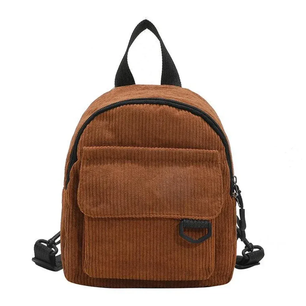 mini sac à dos en velours côtelé, tendance, mignon, pour étudiants, maquillage et trajets quotidiens