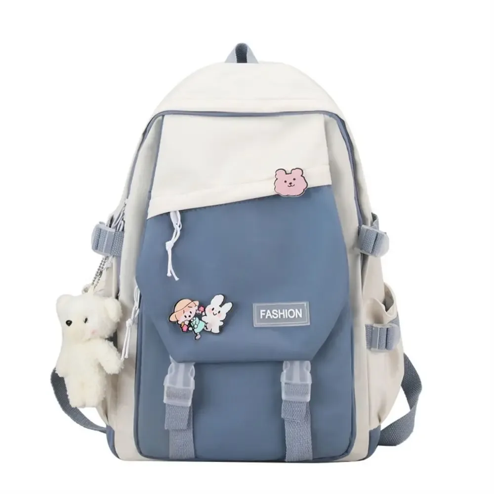 sac à dos multifonctionnel en nylon imperméable de grande capacité, cartable d'école pour garçon et fille