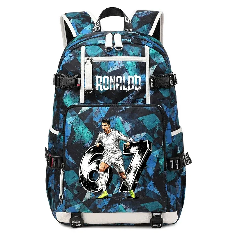cr7 ronaldo 67 sac à dos imprimé de grande capacité pour étudiants, adolescents, enfants, sac à dos de voyage pour l'école