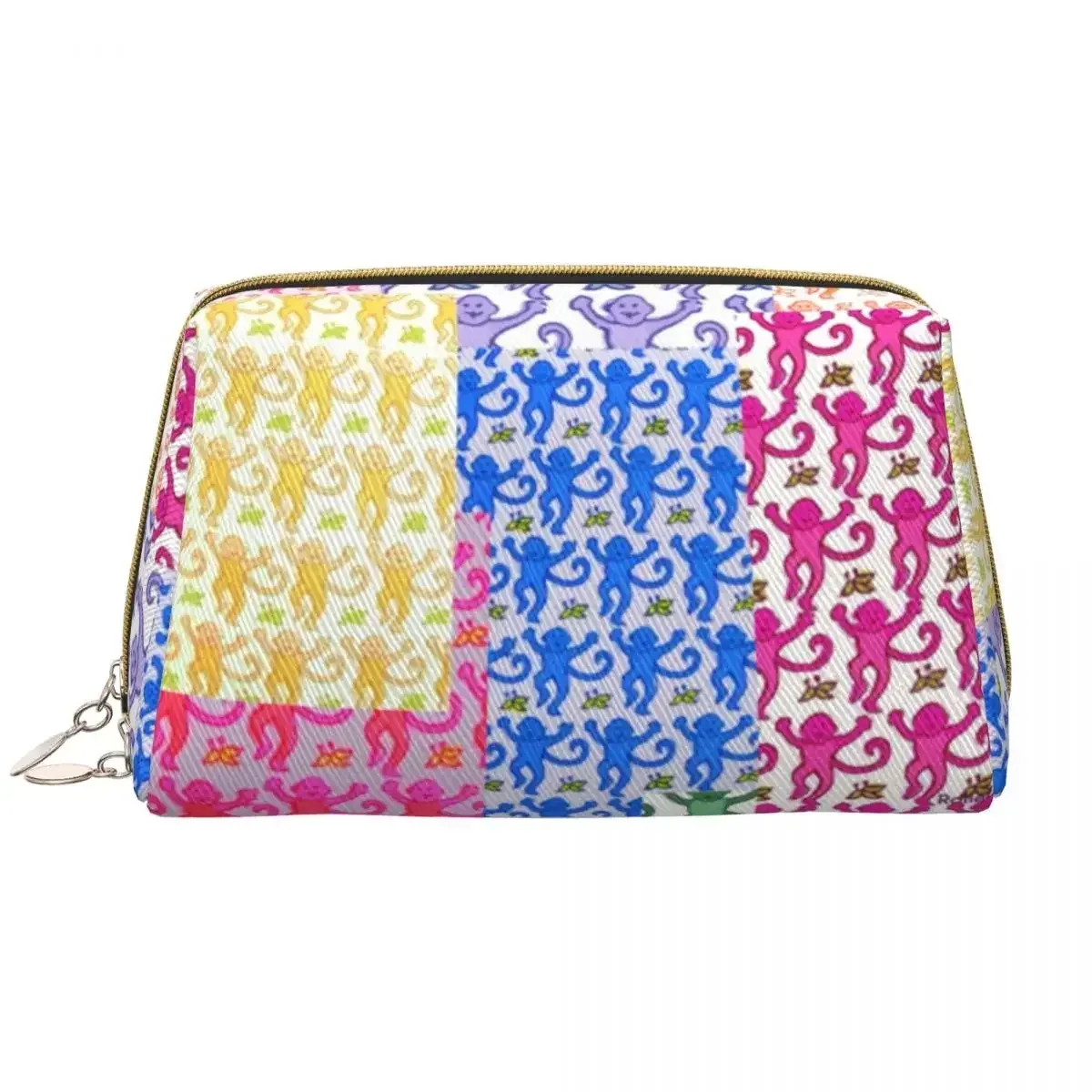 sac à cosmétiques de voyage personnalisé pour femme, rouleau preppy, singes, lapin, trousse de toilette et de maquillage, trousse de rangement de beauté pour dames