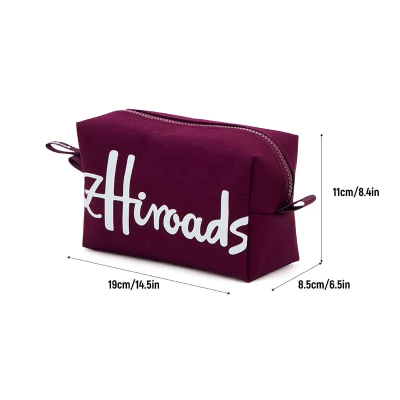 trousse de maquillage en coton avec fermeture éclair et pochette cosmétique de conception de mode de logo de marque pour les femmes 