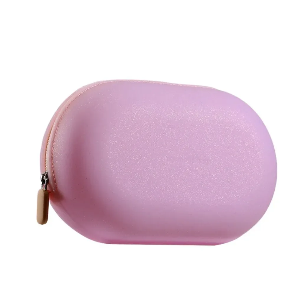 sac à cosmétiques portable en silicone de grande capacité, sac de rangement de voyage étanche à fermeture éclair, porte-monnaie souple anti-poussière, petit article