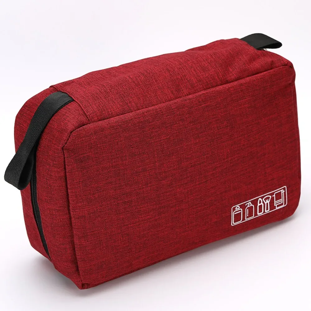 trousse de toilette pour homme en tissu oxford, résistante à l'eau, à suspendre, avec plusieurs compartiments et poignée robuste