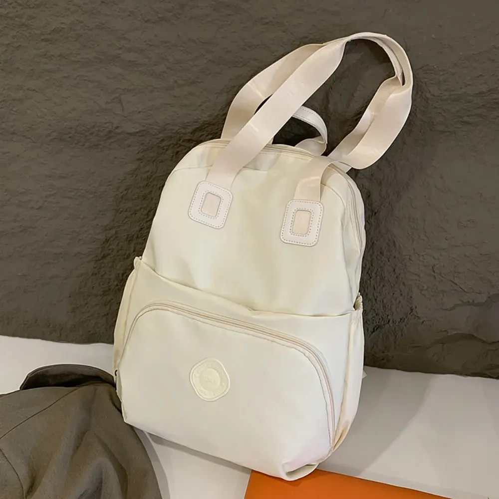 sac à dos sportif décontracté en nylon de style coréen, couleur unie, grande capacité, sac de voyage, sac à bandoulière, sac fourre-tout, sac de fitness en nylon, sac de voyage