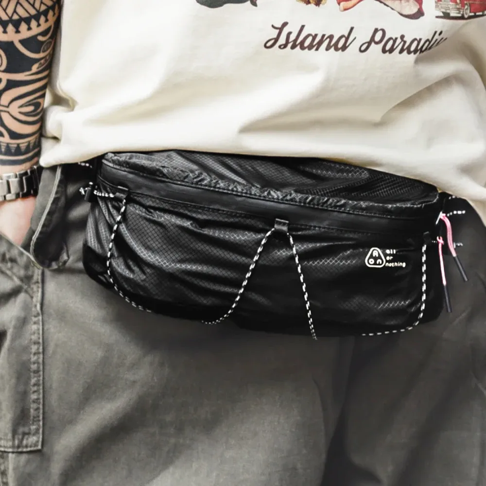 maden – sac à bandoulière tactique noir réglable de style unisexe, sac de taille d'extérieur, sac de poitrine de moto pour cyclisme voyage porte-monnaie