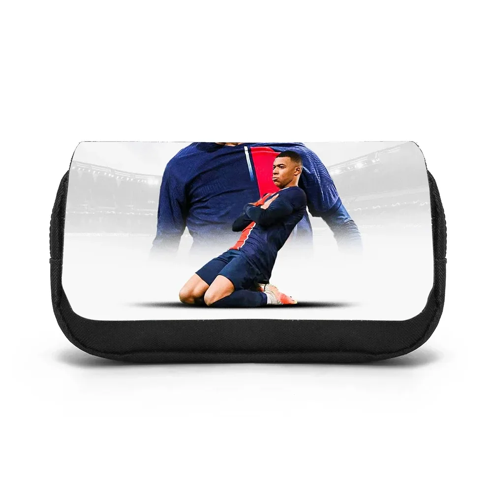 trousse de papeterie grande capacité double compartiment m-mbappe, motif étoile de football, pour étudiants
