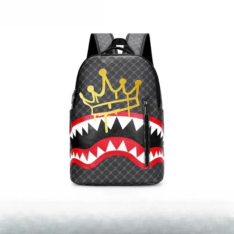 Nouveau sac à dos double bandoulière décontracté pour homme, grande capacité, style requin, pour affaires, campus, école et voyage