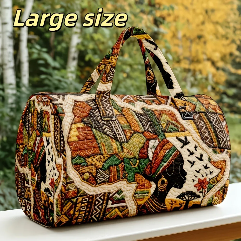 sac de voyage africain matelassé 3d pour femme, sac de week-end bohème avec imprimé carte africaine féminine, sac spécial festival