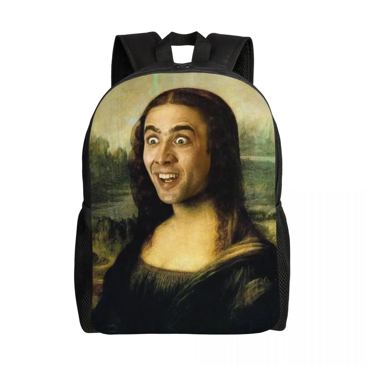 sac à dos personnalisé pour ordinateur portable nicolas cage meme, sac à livres de base pour femmes et hommes, sacs amusants pour étudiants