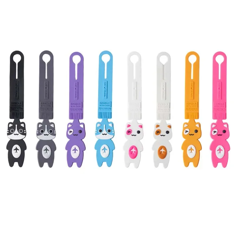 2 pièces, étiquette de bagage en forme de chat mignon, étiquette de voyage pliable créative, adaptée aux accessoires de voyage dans les sacs à main et les valises.