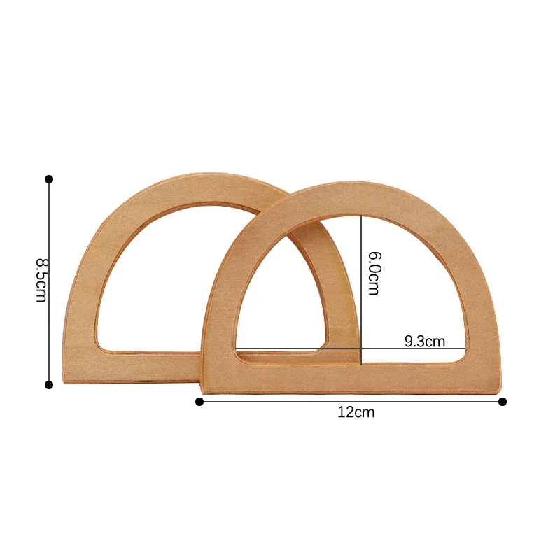 sacs en bois/plastique en forme de d, poignée de remplacement, sacs de bricolage fabriqués à la main, accessoires, sac à main, poignée fourre-tout, poignée demi-ronde