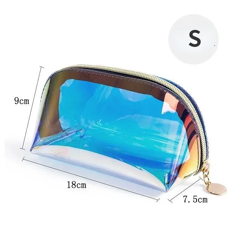 sac à cosmétiques laser à la mode pour femmes, étui de maquillage transparent en pvc, pochette de rangement de beauté, sac de rouge à lèvres féminin, pochette de maquillage pour dames