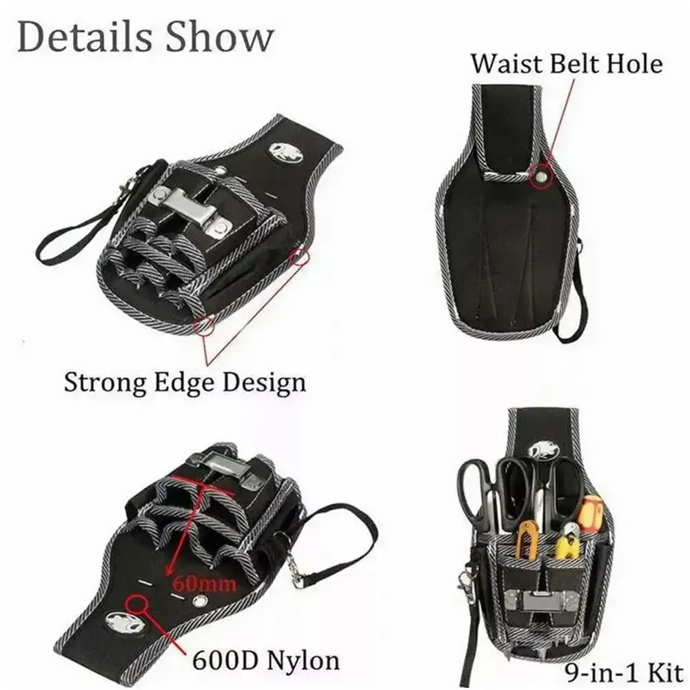 sacoche de ceinture simple pour électricien, porte-outils portable, étui de rangement pour outils, pochette de fixation pour perceuse