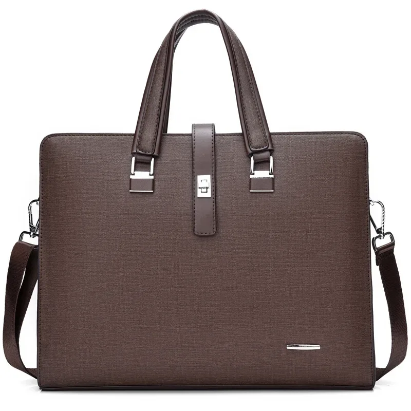porte-documents de grande capacité pour hommes, sacs à main pour hommes, sac pour ordinateur portable de 15 pouces, sacs à bandoulière de luxe en cuir pu pour hommes