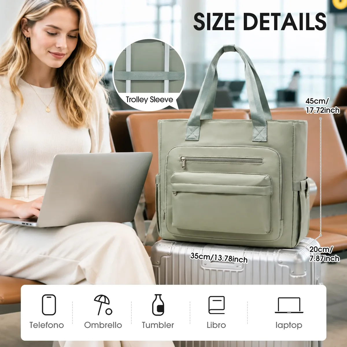 Sac fourre-tout pour ordinateur portable, mallette pour femme, sac d'enseignante, sac de travail avec poche isotherme pour collège, infirmière, enseignante, shopping, bureau