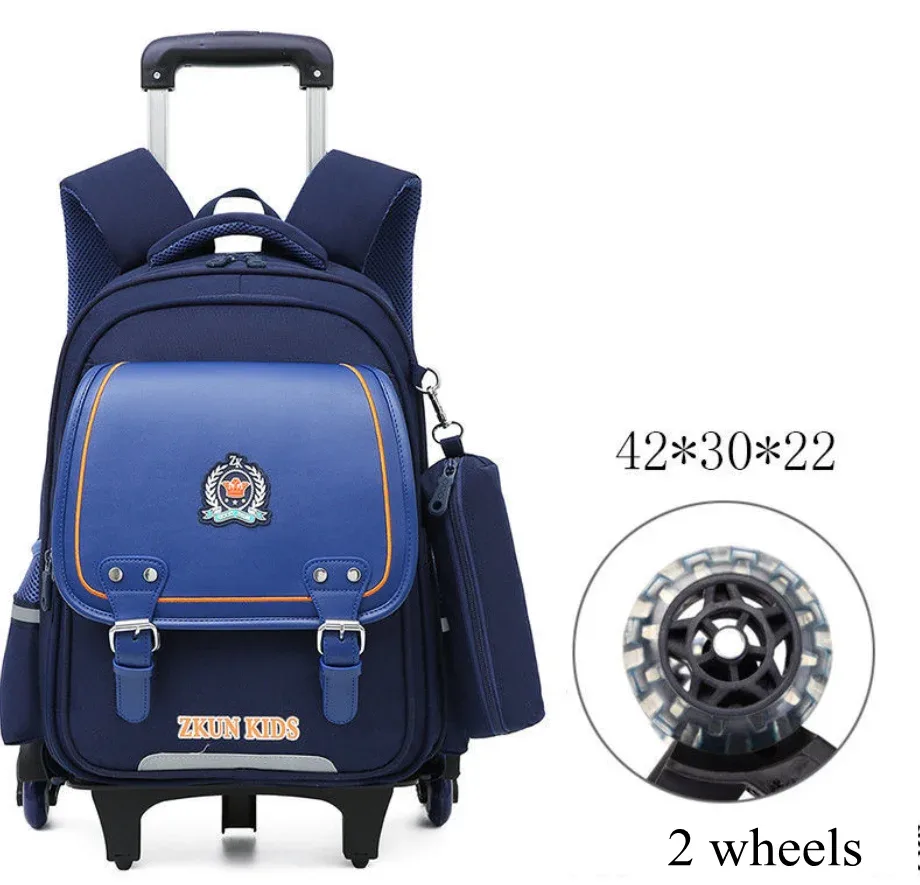 sac à dos d'école à roulettes pour garçons, sac à roulettes à 2 et 6 roues pour enfants, sac à roulettes étanche en pu pour filles